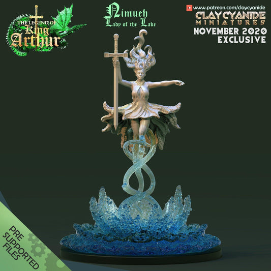 Nimueh Miniature, Lady of the Lake | Clay Cyanide | Legend of King Arthur | DnD Miniature | Dungeons and Dragons,, DnD 5e - Plague Miniatures shop for DnD Miniatures
