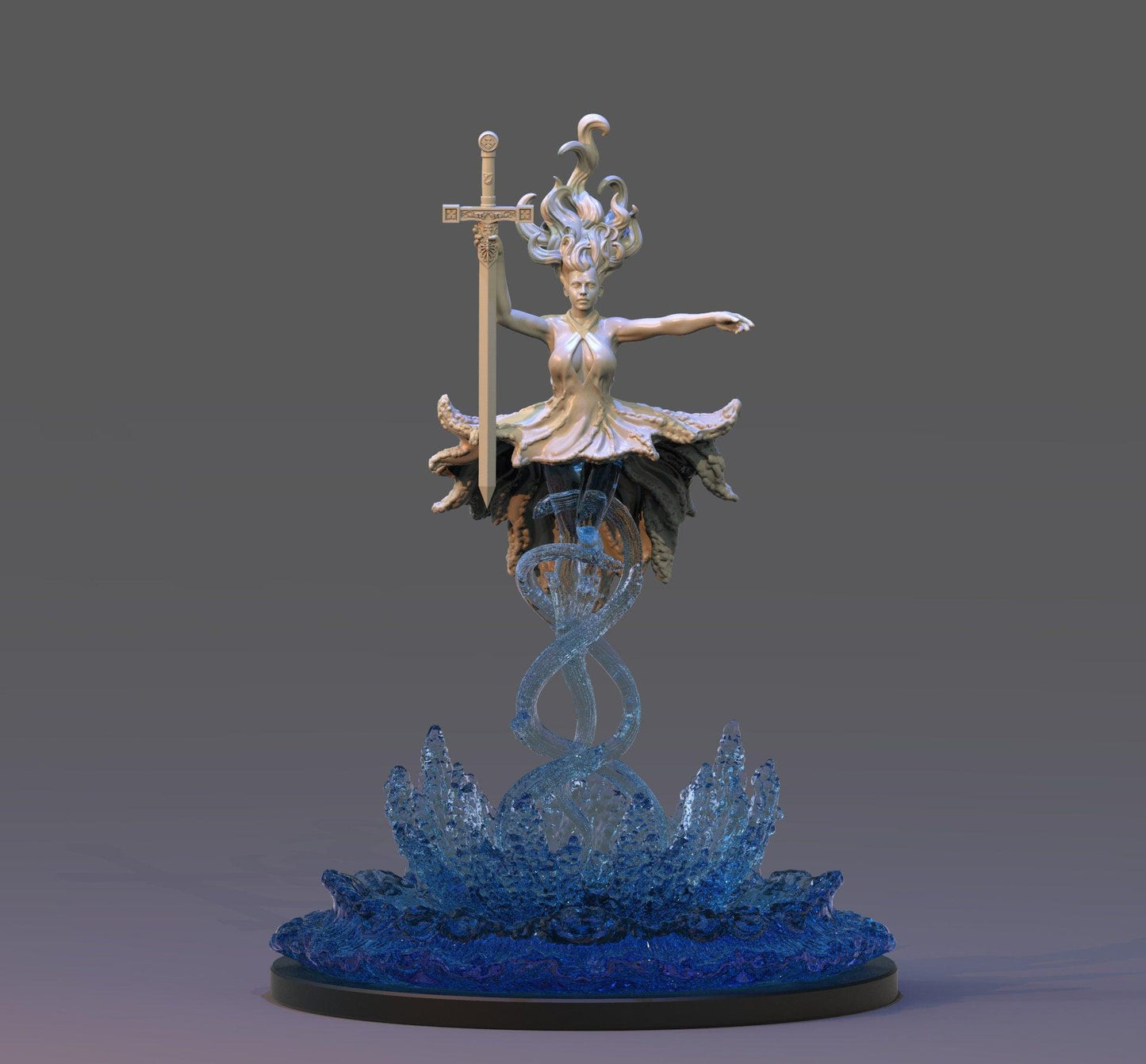 Nimueh Miniature | Lady of the Lake - Enchanting Figure for Tabletop RPGs | 32mm Scale - Plague Miniatures
