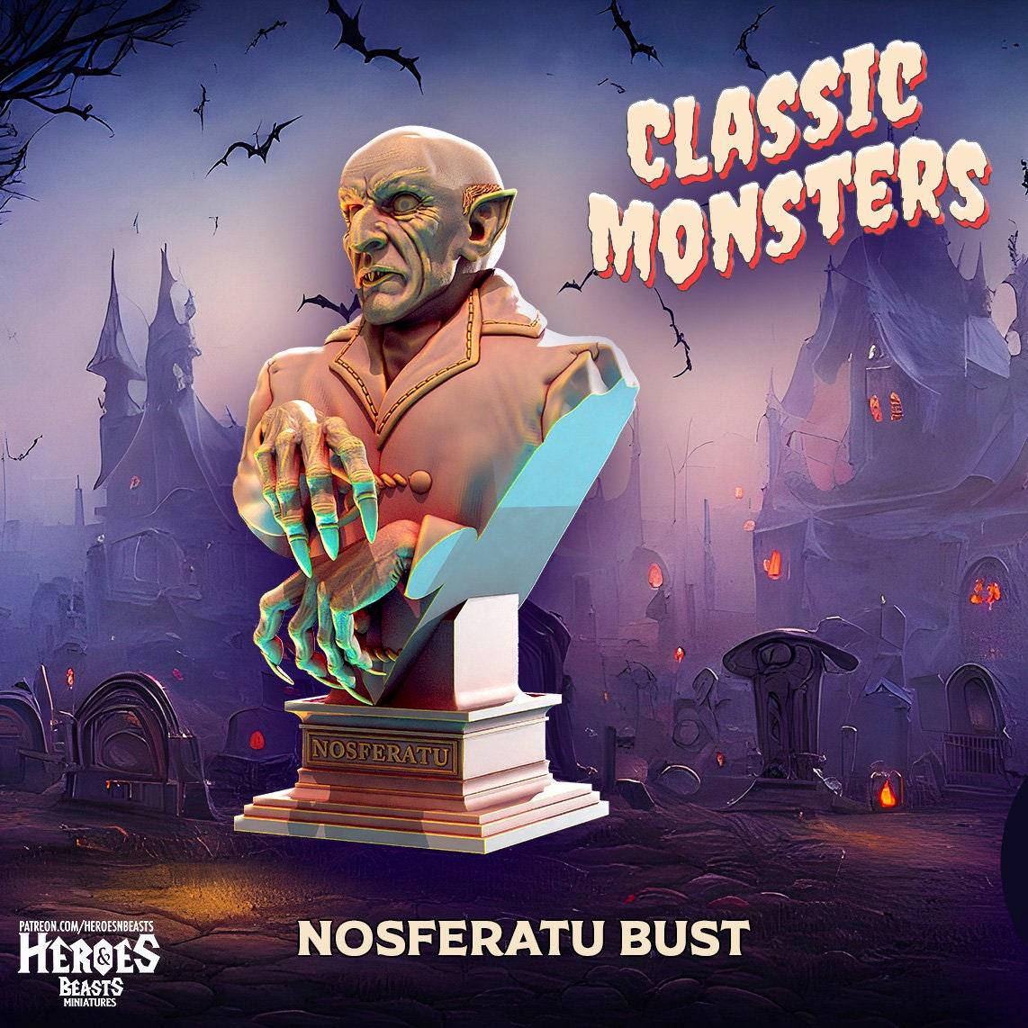 Nosferatu Miniature Bust Miniature | Classic Monsters | Resin Display DnD Miniature | Dungeons and Dragons, DnD 5e Feature Film Theatre - Plague Miniatures shop for DnD Miniatures