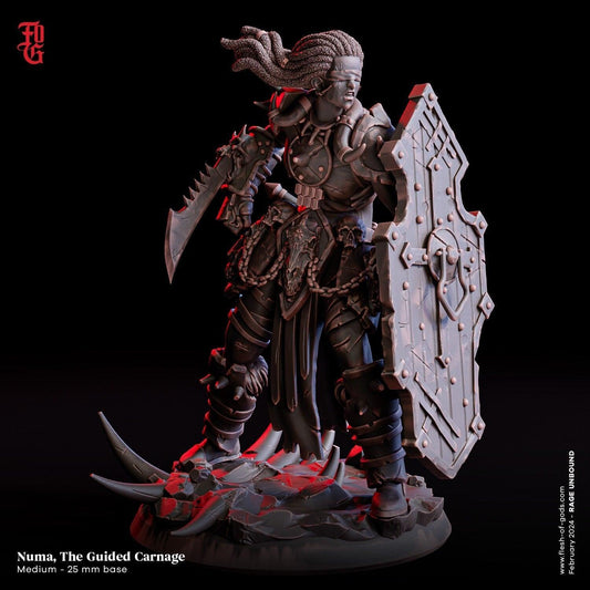 Numa, Guided Carnage Zealot Barbarian Miniature | Fierce Female Force for Dungeons and Dragons | 32mm Scale - Plague Miniatures