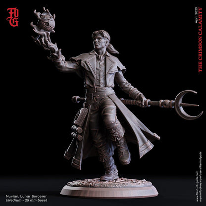 Nuvian, Lunar Sorcerer Bust | Celestial Elegance in DnD Decor - Plague Miniatures