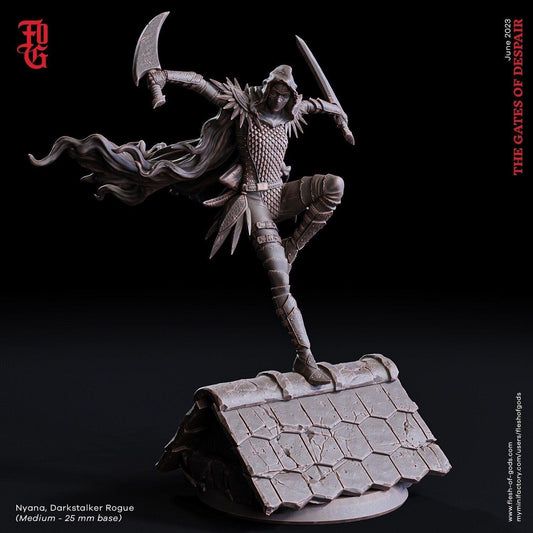 Nyana, Deathstalker Rogue Miniature | Tabletop Gaming DnD Character Figurine | 32mm Scale - Plague Miniatures