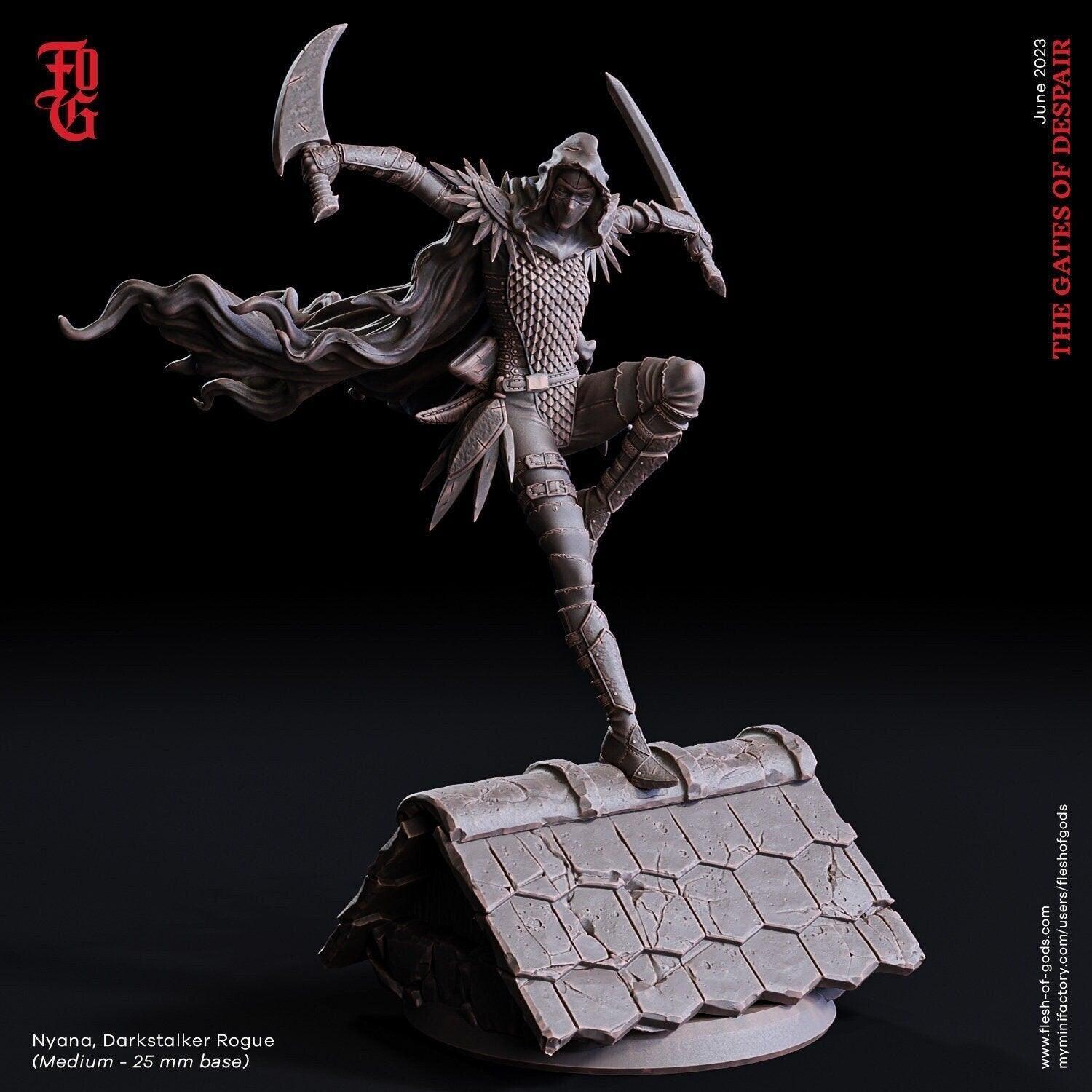 Nyana, Deathstalker Rogue Miniature | Tabletop Gaming DnD Character Figurine | 32mm Scale - Plague Miniatures