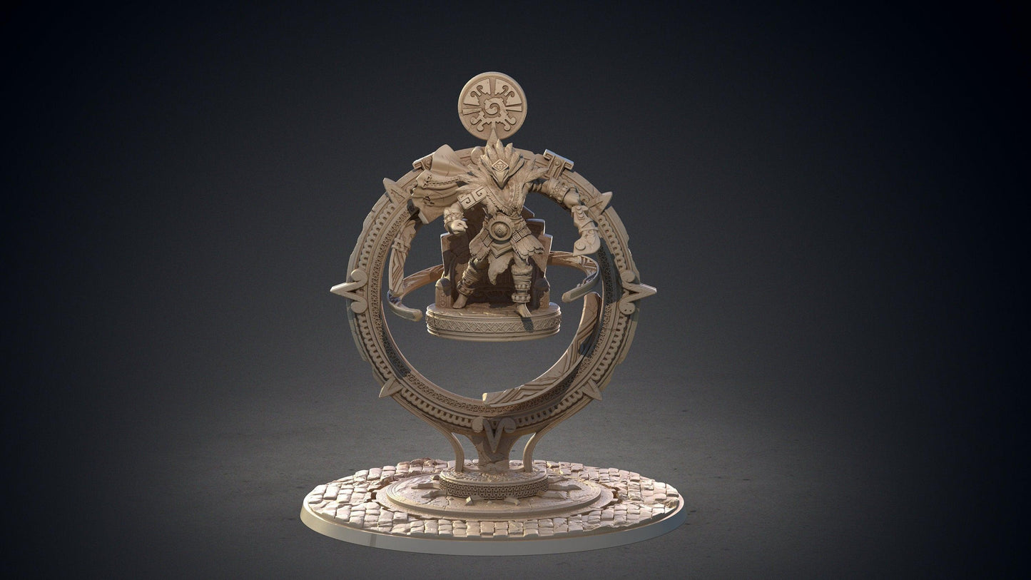 Ometeotl Aztec God Miniature | Divine Presence for DnD | 32mm Scale - Plague Miniatures