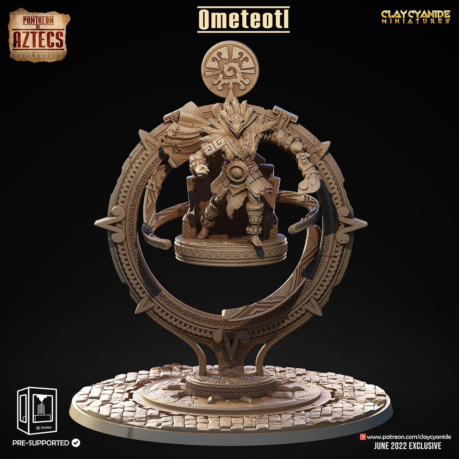 Ometeotl Aztec God Miniature | Divine Presence for DnD | 32mm Scale - Plague Miniatures