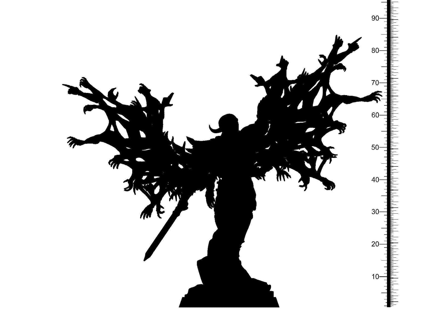 Osbirathanus Demon Miniature | Sinister Muscular Demon with Multi-Armed Wings | 32mm Scale - Plague Miniatures