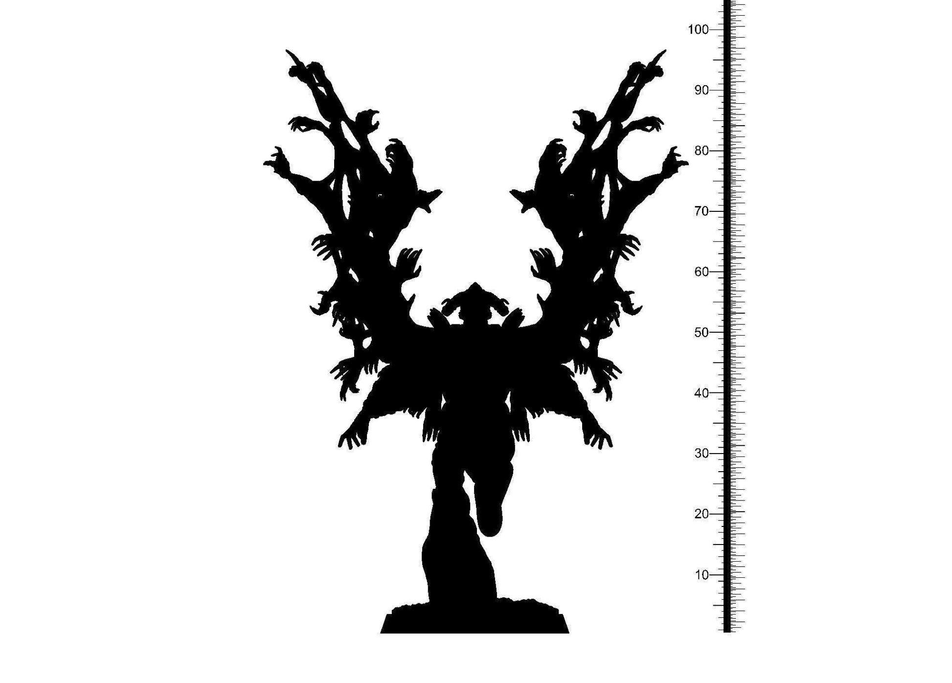 Osbirathanus Metatron Miniature | Sinister Muscular Demon with Multi-Armed Wings | 32mm Scale - Plague Miniatures