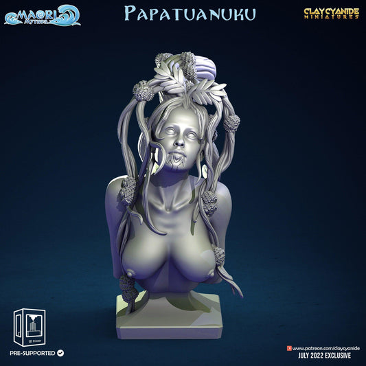 Papatūānuku Bust Resin Statue | Sacred Earth Mother Decor - Plague Miniatures
