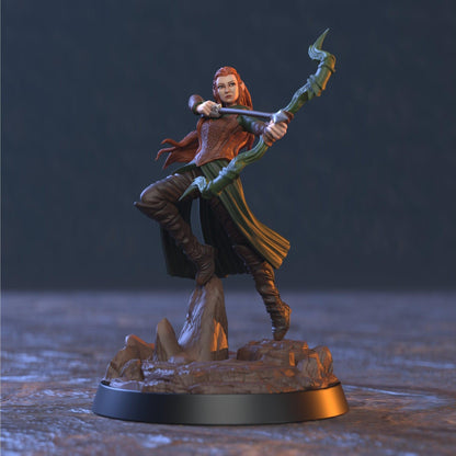 Pauriel, Exquisite Female Elf Archer Miniature for Fantasy Enthusiasts | 32mm Scale - Plague Miniatures