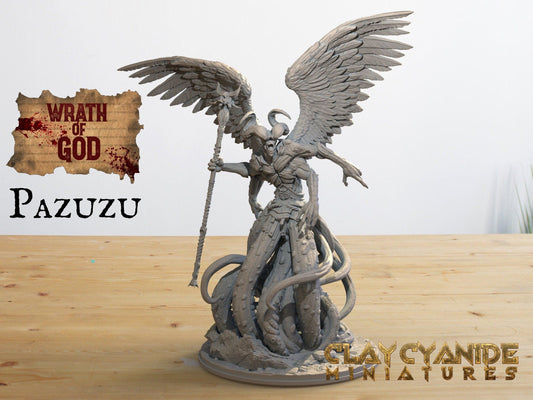 Pazuzu Miniature | Winged Demon Lord Sculpture | 32mm Scale - Plague Miniatures