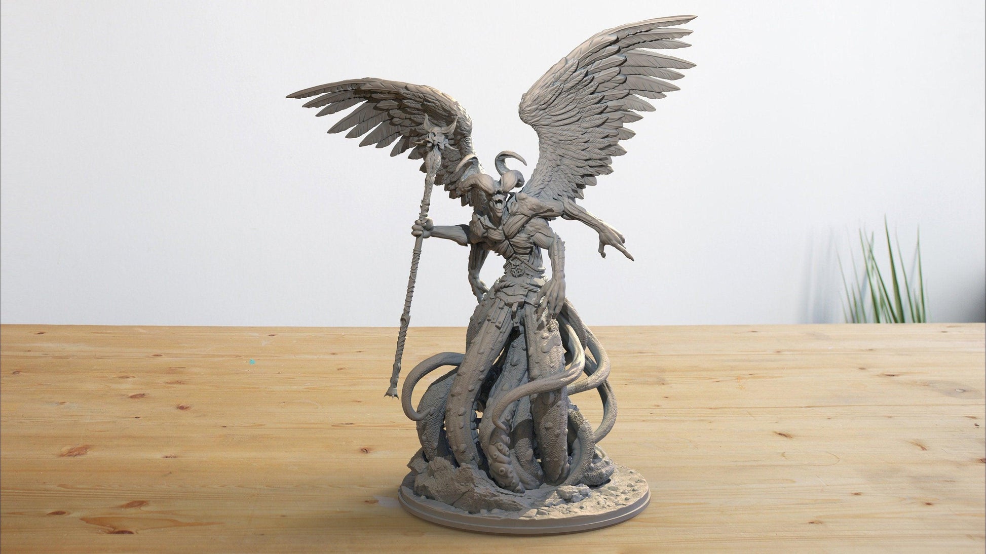 Pazuzu Miniature | Winged Demon Lord Sculpture | 32mm Scale - Plague Miniatures
