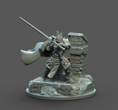 Pendragon Knight Miniature | Legendary Figure from the King Arthur Mythos for Tabletop RPGs | 32mm Scale - Plague Miniatures
