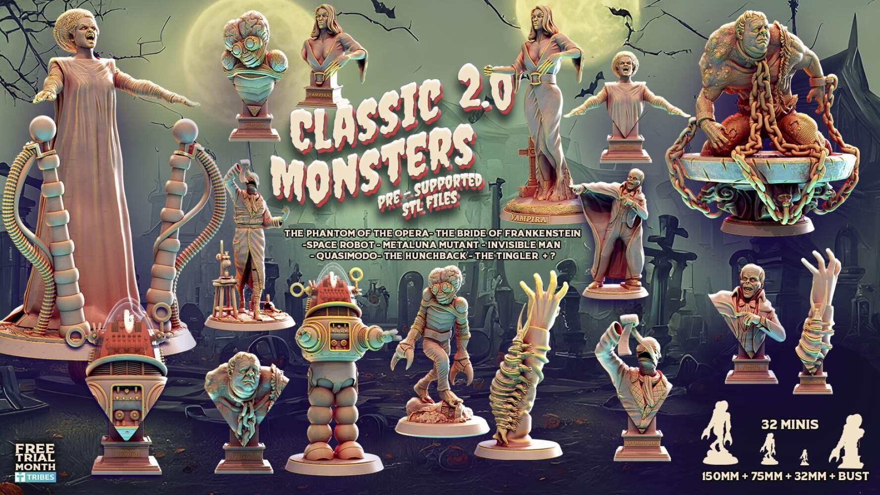 Phantom of the Opera Miniature | Classic Monsters | 32mm 75mm 150mm Bust | DnD Miniature | Dungeons and DragonsDnD 5e Feature Film Theatre - Plague Miniatures