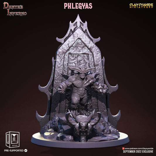 Phlegyas Demon Miniature | Clay Cyanide Divine Comedy Dante's Inferno | Tabletop Gaming | DnD Miniature | Dungeons and Dragons - Plague Miniatures shop for DnD Miniatures