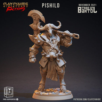 Pishild Minotaur Miniature | Ruthless Bovine Marauder | 32mm Scale - Plague Miniatures