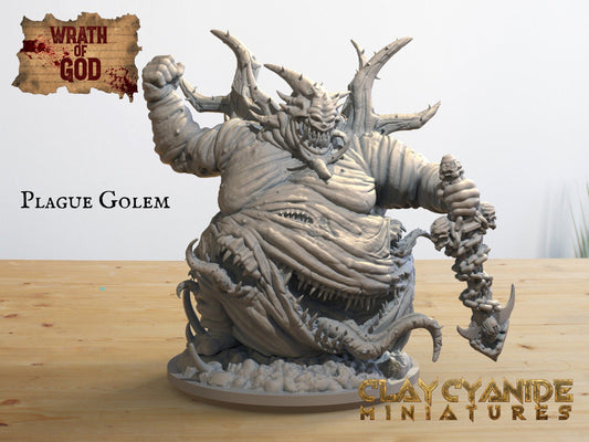 Plague Golem Miniature | Pestilent Construct for Dungeons and Dragons | 32mm Scale - Plague Miniatures