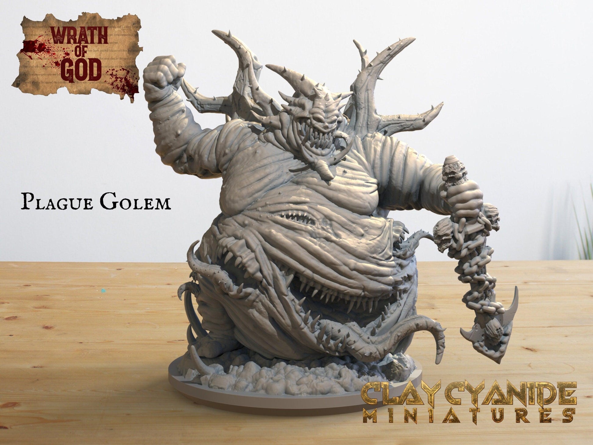 Plague Golem Miniature | Pestilent monster for Dungeons and Dragons | 32mm Scale - Plague Miniatures