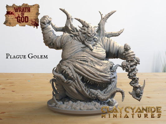 Plague Golem Miniature | Pestilent monster for Dungeons and Dragons | 32mm Scale - Plague Miniatures
