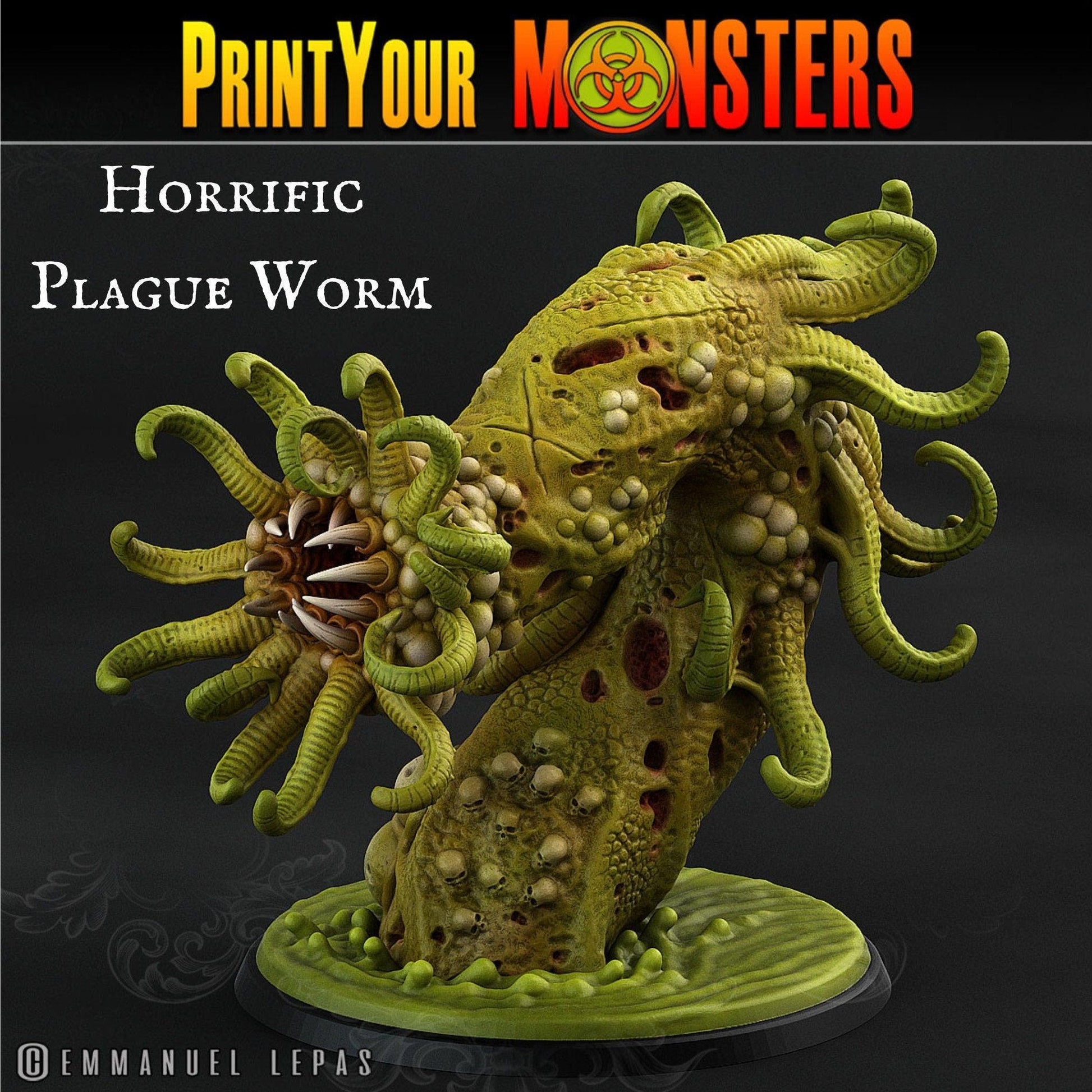 Plague Worm Miniatures | Customizable Worm for Tabletop Games - Plague Miniatures