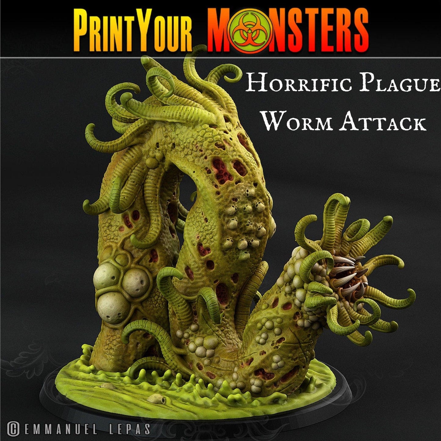 Plague Worm Miniatures | Print Your Monsters | Tabletop gaming | DnD Miniature | Dungeons and Dragons, dnd 5e worm miniature - Plague Miniatures shop for DnD Miniatures