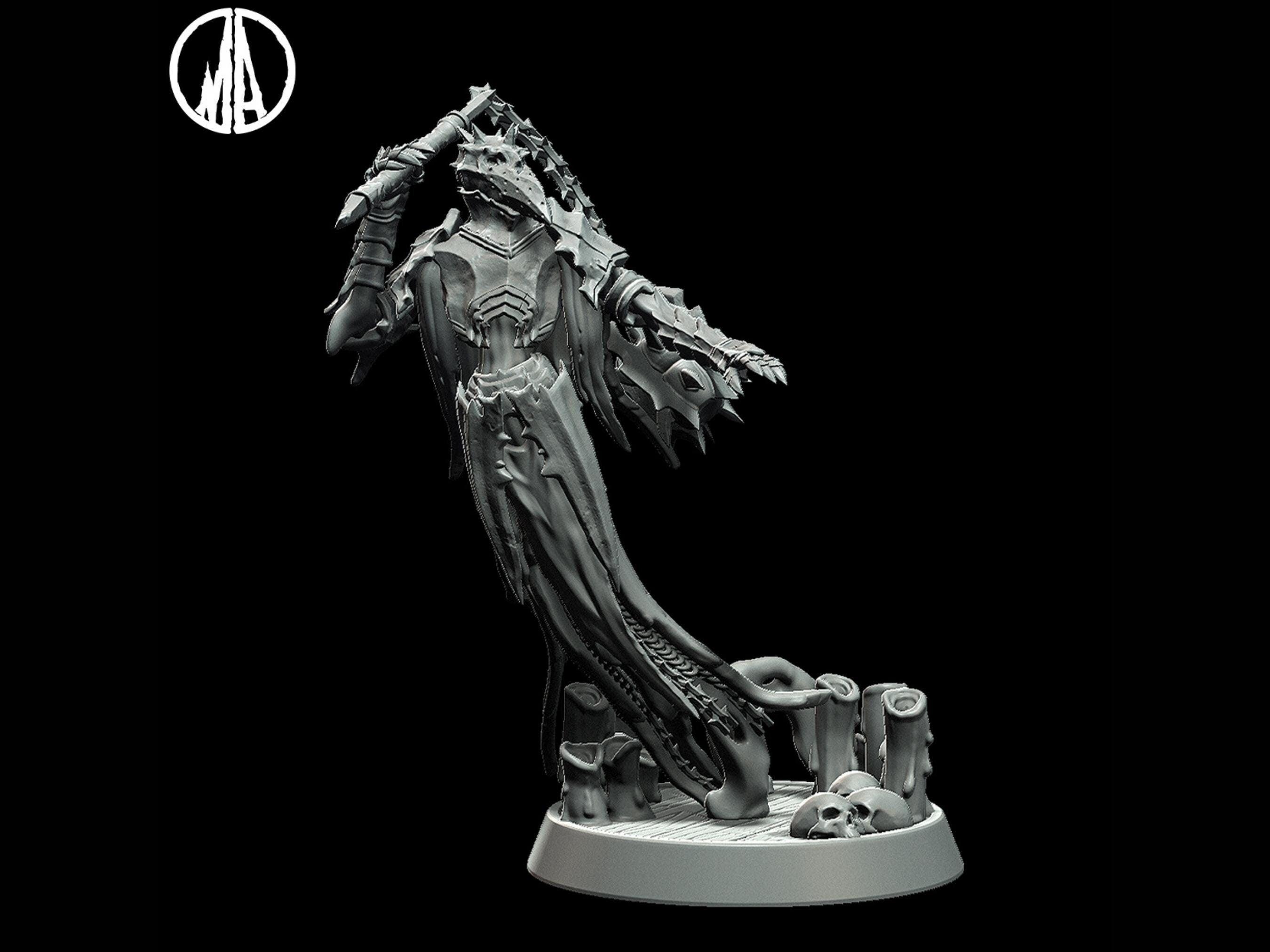 Plagued Wraith Miniature - 3 Poses - 28mm scale Tabletop gaming DnD Mi ...
