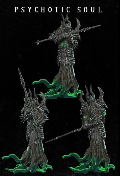 Psychotic Soul Miniature - 3 Poses - 28mm scale Tabletop gaming DnD Miniature Dungeons and Dragons, ttrpg dnd 5e dungeon master gift - Plague Miniatures shop for DnD Miniatures