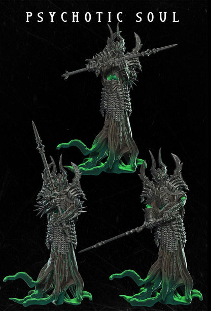Psychotic Soul Miniature - 3 Poses - 28mm scale Tabletop gaming DnD Miniature Dungeons and Dragons, ttrpg dnd 5e dungeon master gift - Plague Miniatures