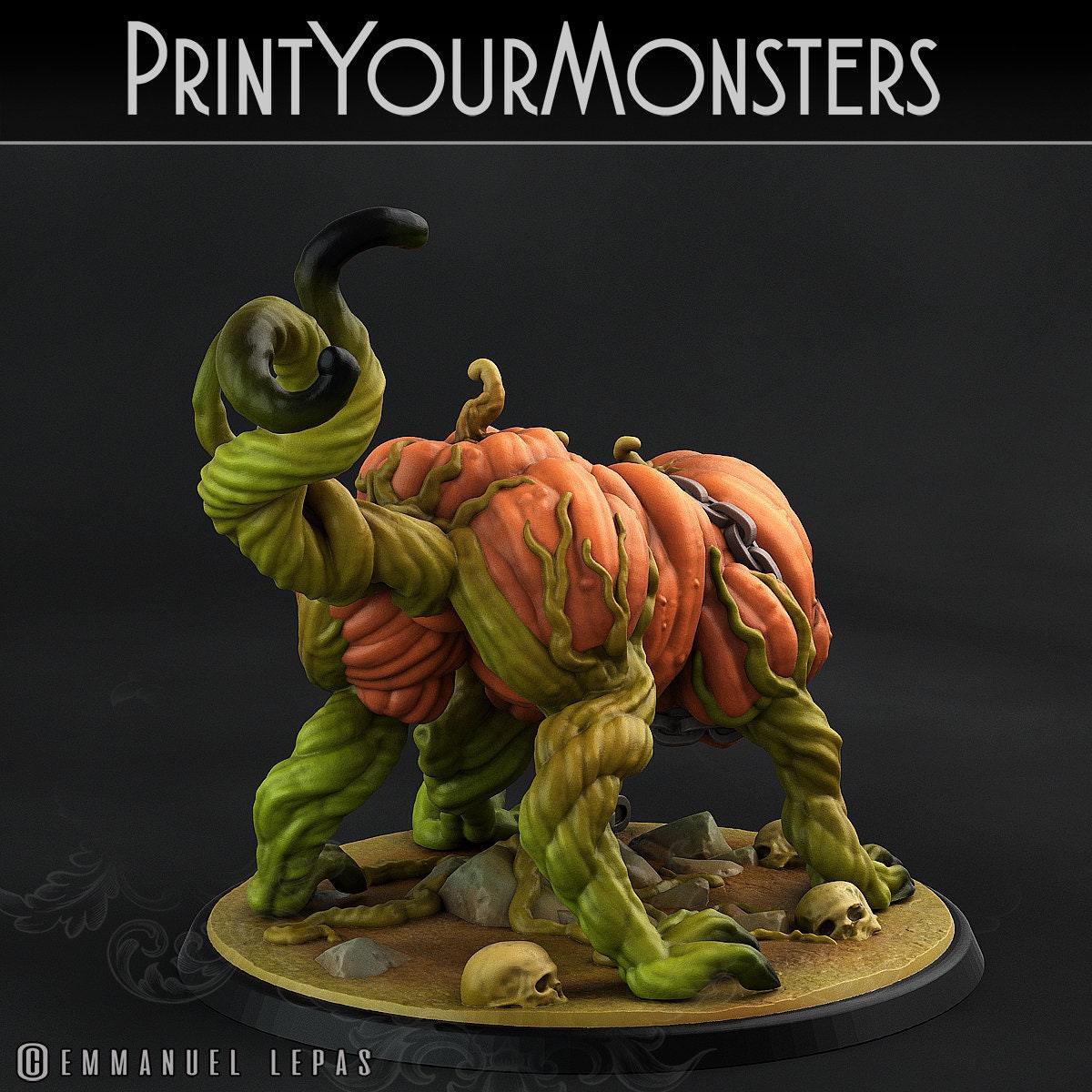 Pumpkin Dog Miniature | Aberration Canine for Hallowen - Plague Miniatures