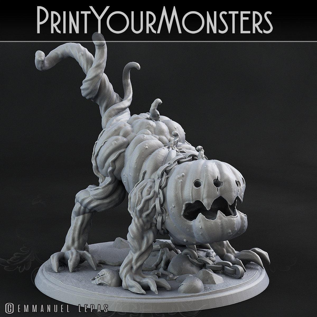 Pumpkin Dog Miniature | Aberration Canine for Hallowen - Plague Miniatures