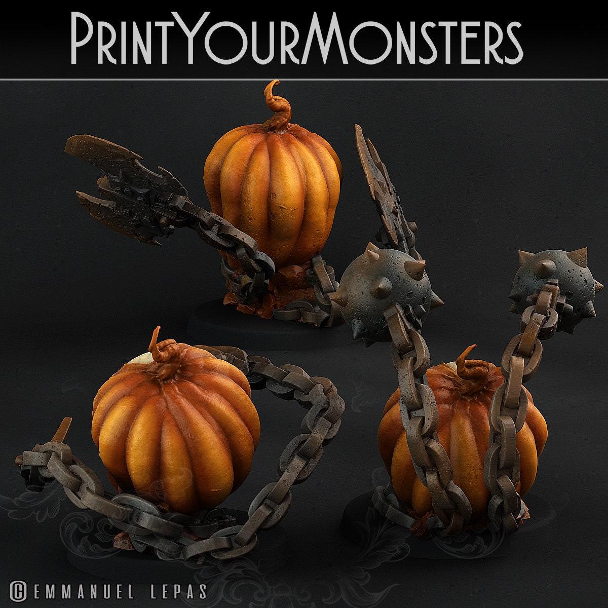 Pumpkin Head Miniatures Set | Trio of Spooky Skeletons in Pumpkins - Plague Miniatures