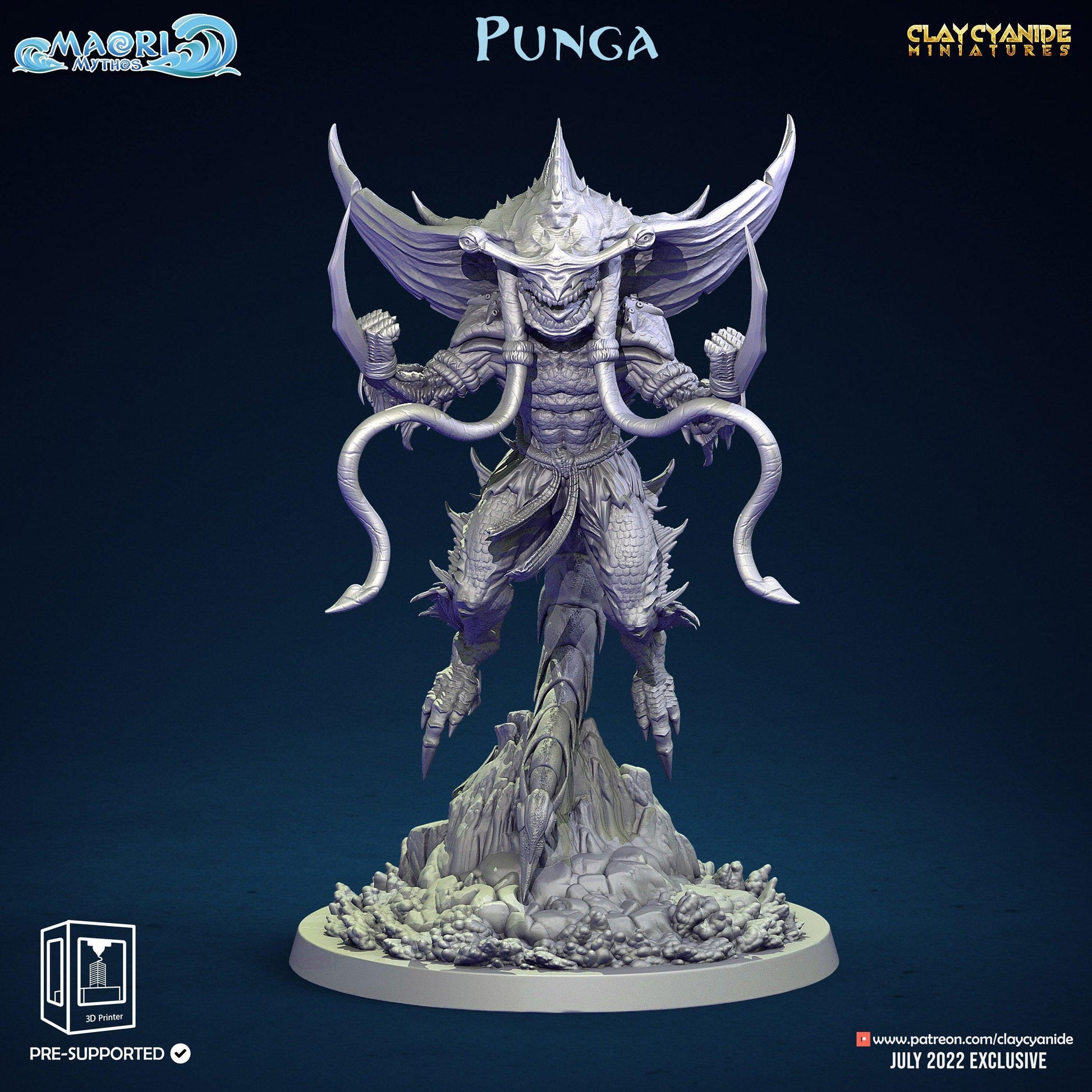 Punga Shark Miniature | Unleash the Sharkin Monster in DnD | 32mm Scale - Plague Miniatures
