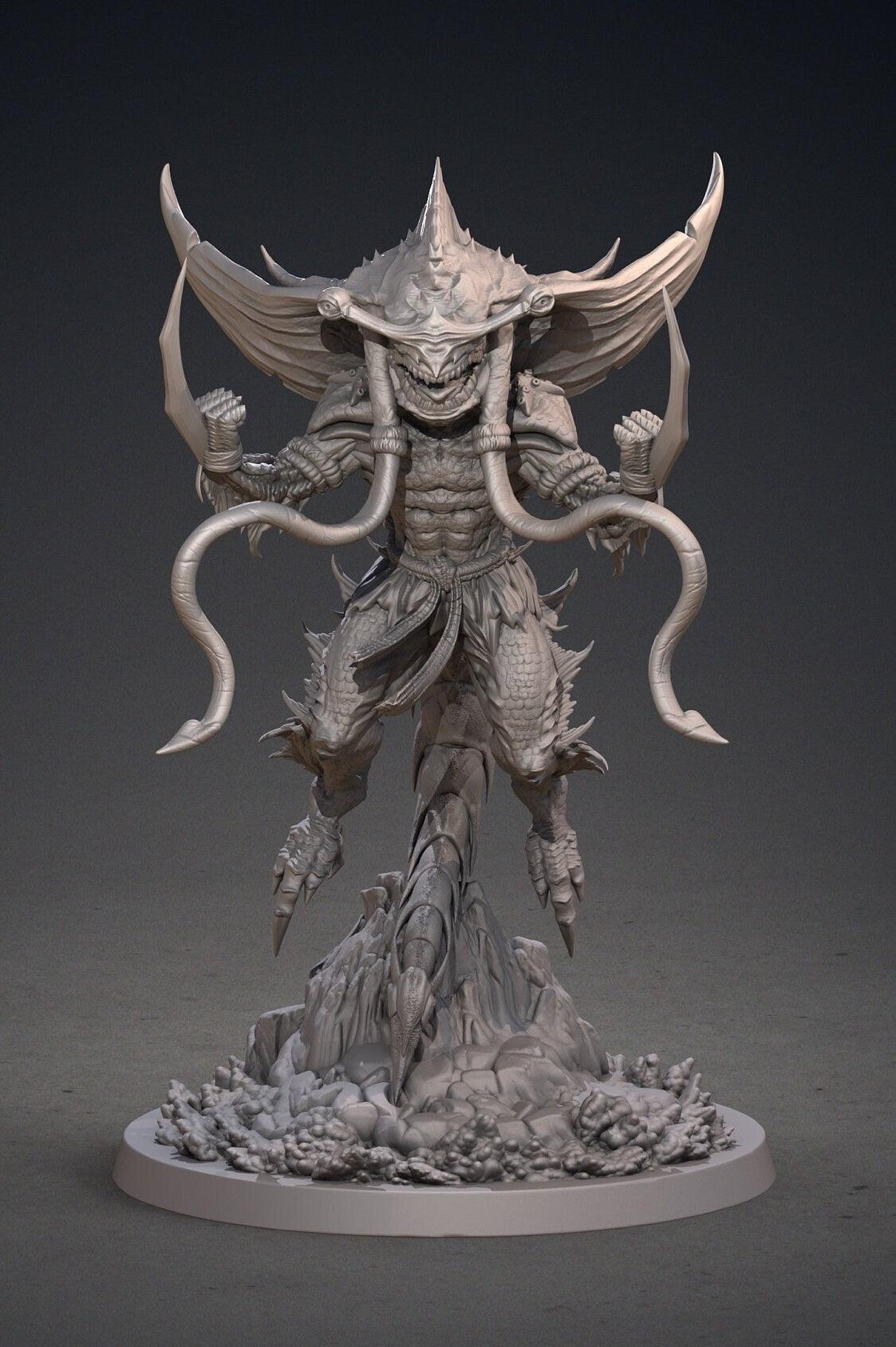 Punga Shark Miniature | Unleash the Sharkin Monster in DnD | 32mm Scale - Plague Miniatures