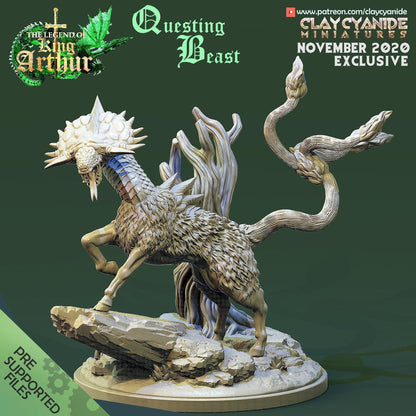 Questing Beast Miniature | Mythical Creature for Legendary Tabletop Adventures | 32mm Scale - Plague Miniatures