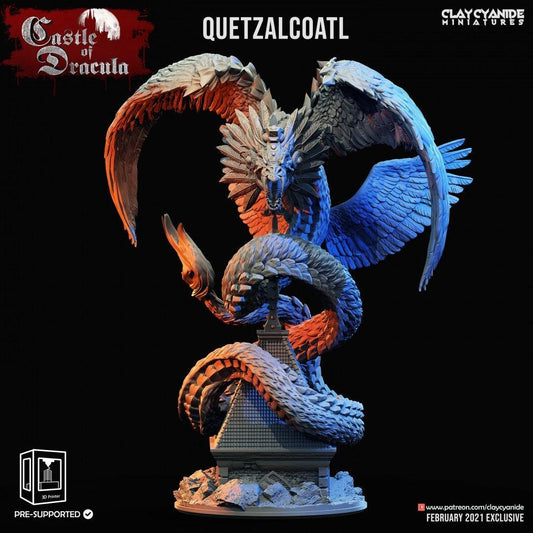 Quetzalcoatl Aztec Miniature | DnD Miniature for Dungeons and Dragons 5e | 32mm Scale - Plague Miniatures