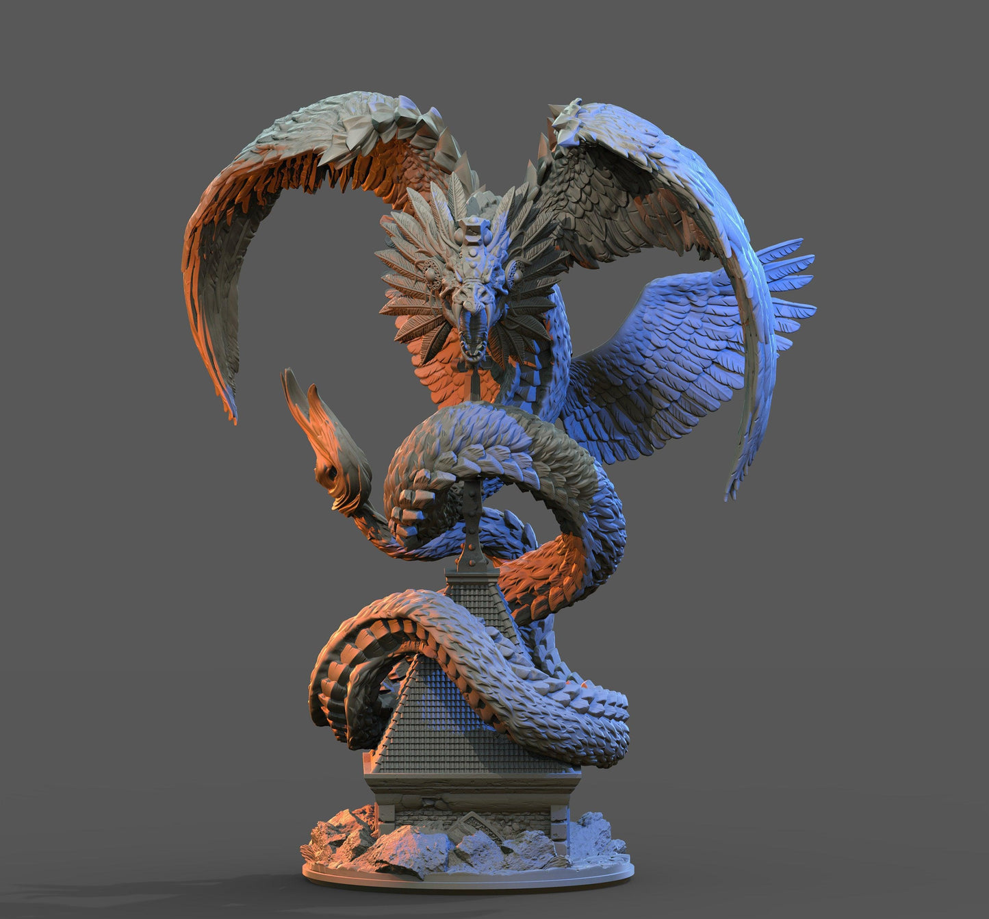 Quetzalcoatl Aztec Miniature | DnD Miniature for Dungeons and Dragons 5e | 32mm Scale - Plague Miniatures