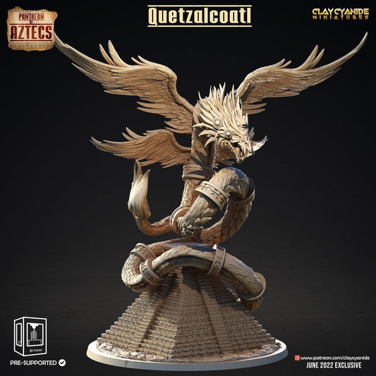 Quetzalcoatl Aztec Miniature | Winged Serpent for DnD Adventures | 32mm Scale - Plague Miniatures