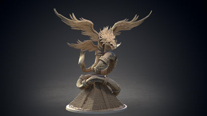 Quetzalcoatl Aztec Miniature | Winged Serpent for DnD Adventures | 32mm Scale - Plague Miniatures