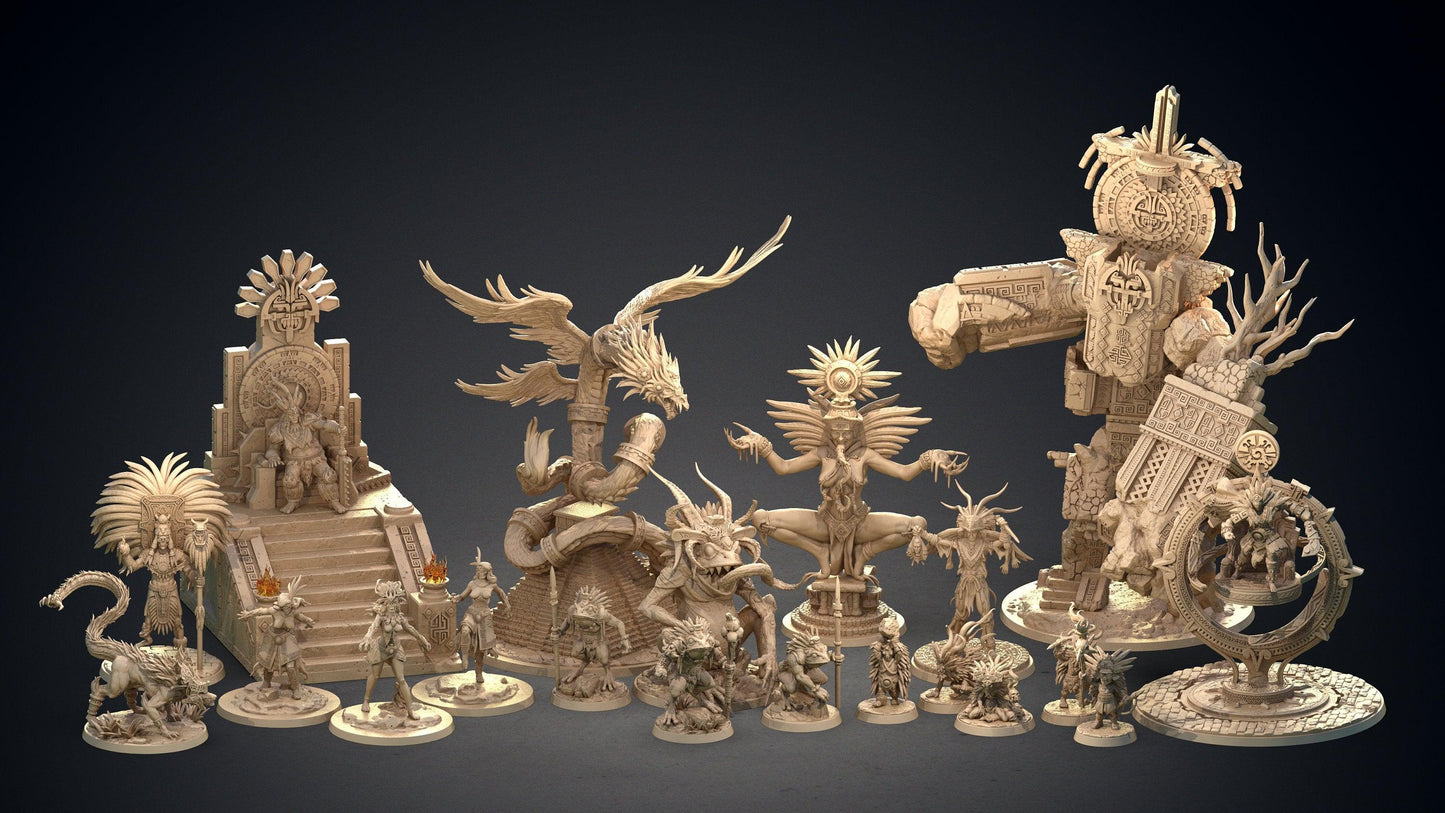 Quetzalcoatl Aztec Miniature | Winged Serpent for DnD Adventures | 32mm Scale - Plague Miniatures