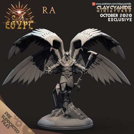 RA Ancient Egypt Miniature | Egyptian God Miniature for Dungeons and Dragons | 32mm Scale - Plague Miniatures shop for DnD Miniatures