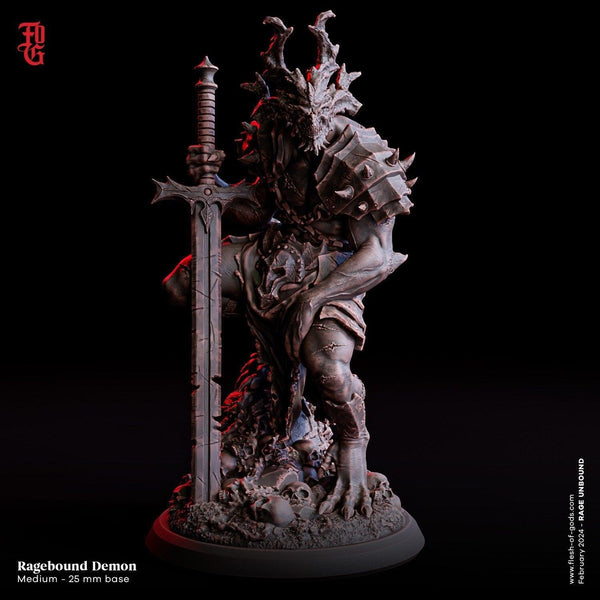 Ragebound Demon Miniature | Fiery Menace from the Abyss for DnD 5e | 3 ...