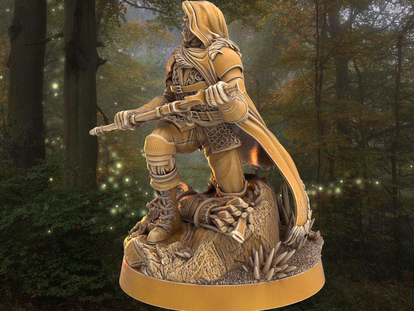 Ranger Miniature - Salgor Greybriar | Dragon's Forge | 32mm Scale DnD 5e | DnD ranger | DnD Miniature | Dungeons and Dragon - Plague Miniatures