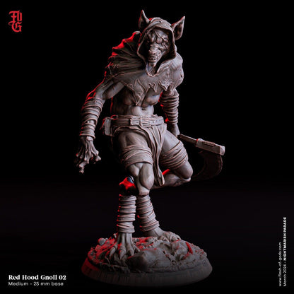 Red Hood Gnoll Miniatures | Monster Miniatures for Dungeons and Dragons | 32mm Scale - Plague Miniatures