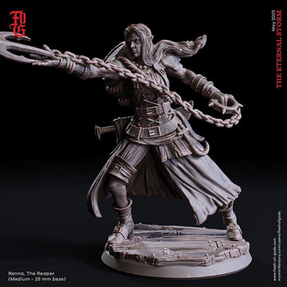 Renna, The Reaper Dark Elf Pirate Miniature | Shadowy Swashbuckler for DnD Expeditions | 32mm Scale - Plague Miniatures