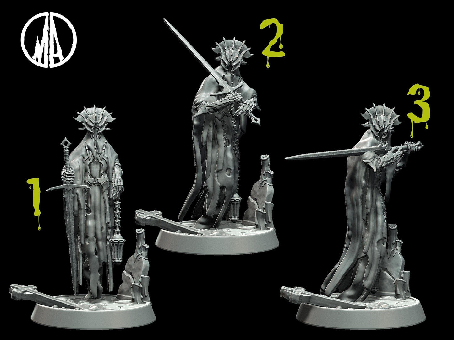 Restless Shadow Miniature - 3 Poses - 28mm scale Tabletop gaming DnD Miniature Dungeons and Dragons dnd 5e - Plague Miniatures shop for DnD Miniatures