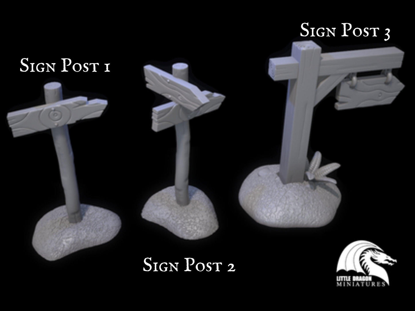 Road Sign Miniatures Terrain - 32mm Scale | Tabletop Gaming Accessories - Plague Miniatures shop for DnD Miniatures