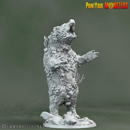 Rock Bear Miniature | Stone-Bound Guardian Beast - Plague Miniatures