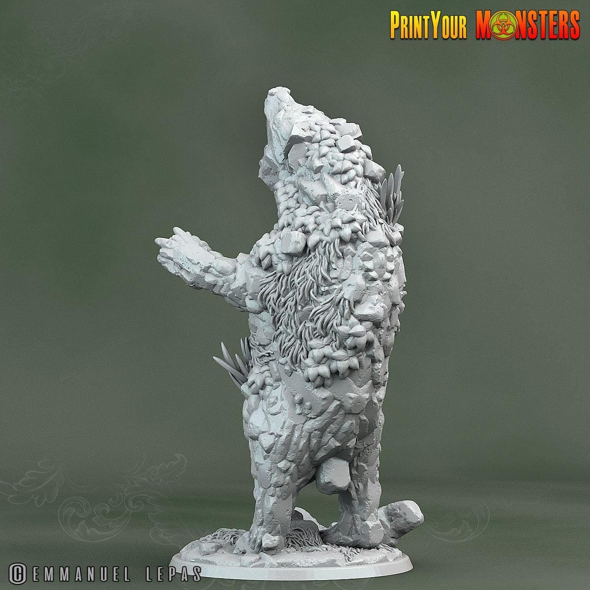 Rock Bear Miniature | Stone-Bound Guardian Beast - Plague Miniatures