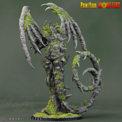 Rock Dragon Miniature | Stone-Born Monster Perched on Skull Rock - Plague Miniatures