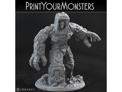 Rock Golem Construct Miniature | Earthbound Guardian for Tabletop Realms - Plague Miniatures