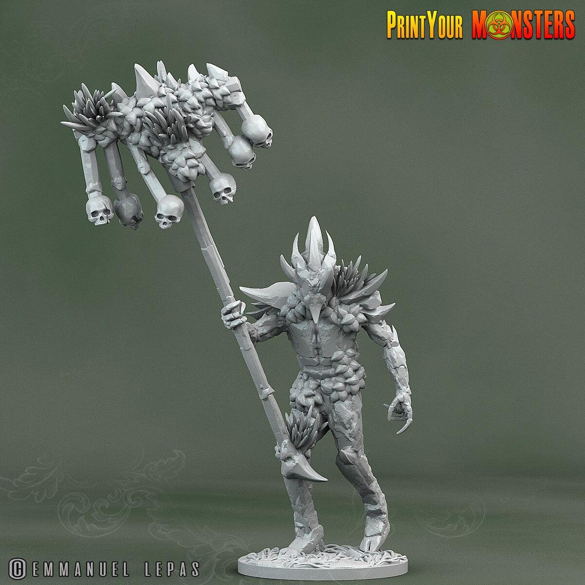 Rock Soldier Bannerman Miniature | Standard-Bearer of Elemental Might - Plague Miniatures